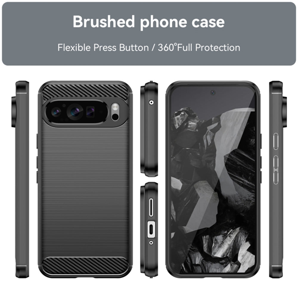 Hoes voor Google Pixel 9 Pro XL, Techsuit, Carbon, Zwart