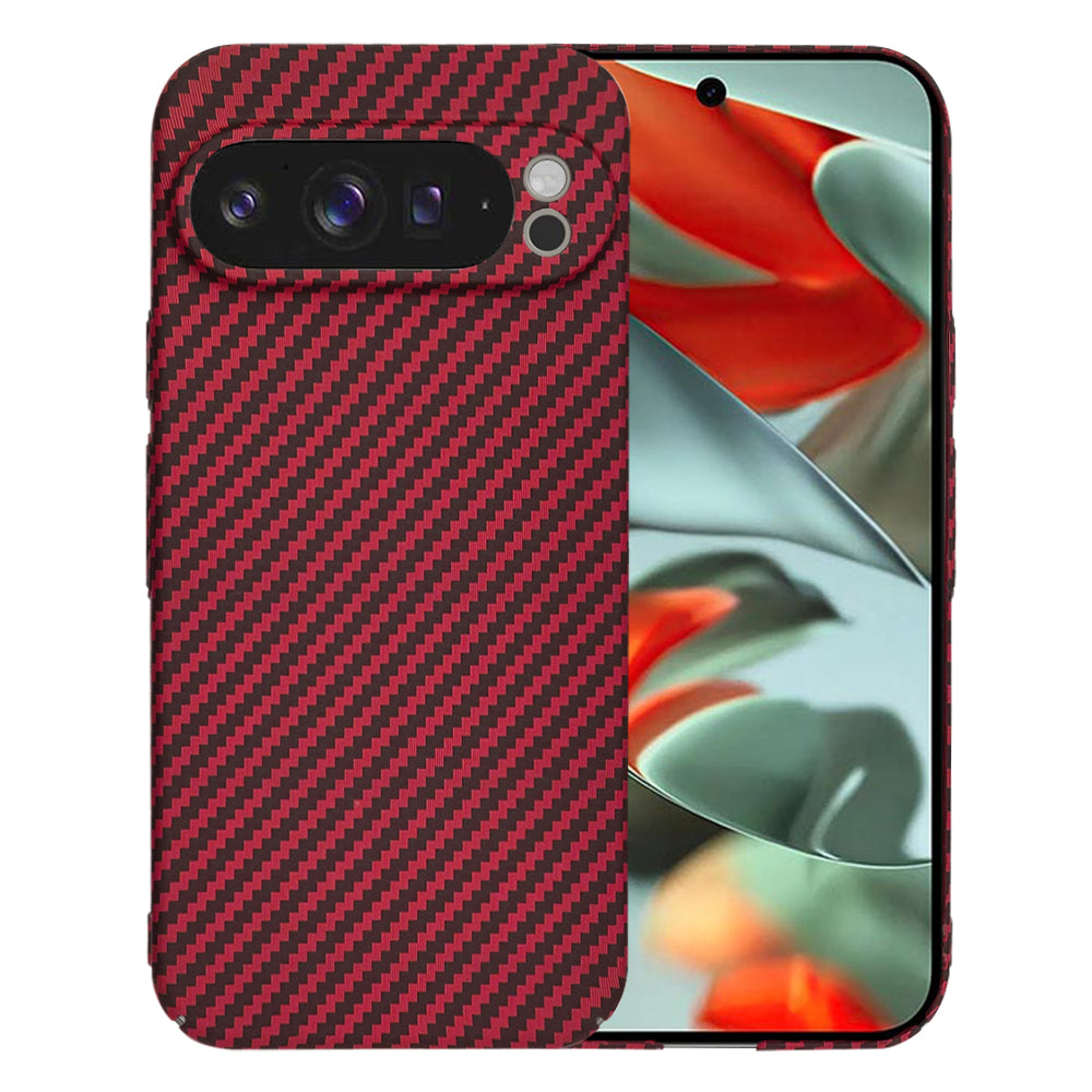 Hülle für Google Pixel 9 Pro XL, Techsuit, Carbonite FiberShell, Rot