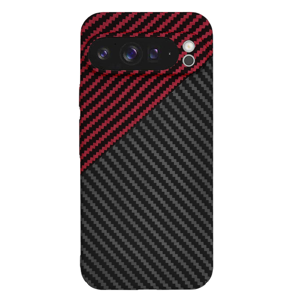 Case for Google Pixel 9 Pro XL, Techsuit, Carbonite FiberShell, Black Red