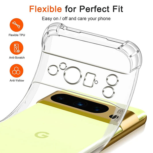 Hoes voor Google Pixel 9 Pro XL, Techsuit, Schokbestendig Helder, Transparant