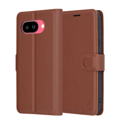 Coque pour Google Pixel 9a, Techsuit, Leather Folio, Marron