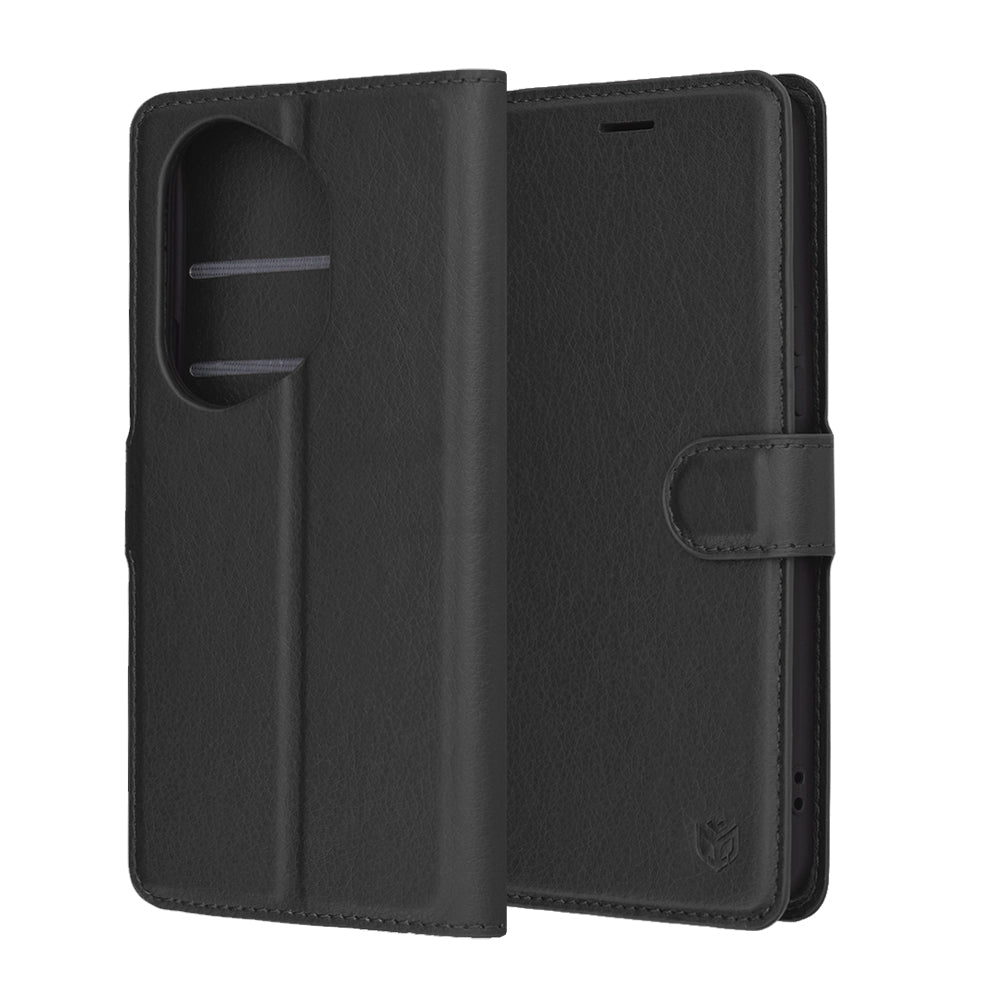 Hoes voor Honor 400 Pro, Techsuit, Leather Folio, Zwart