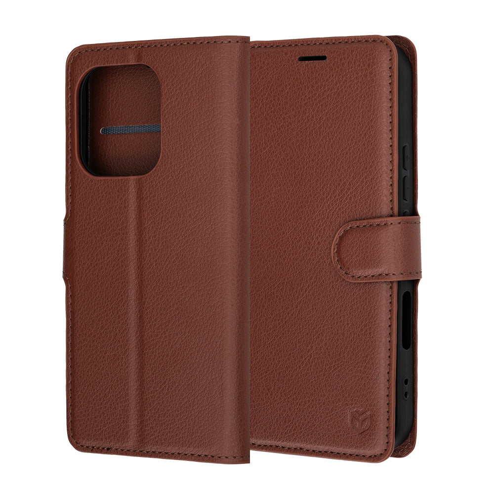 Étui pour Honor 600 Lite, Techsuit, Leather Folio, Marron