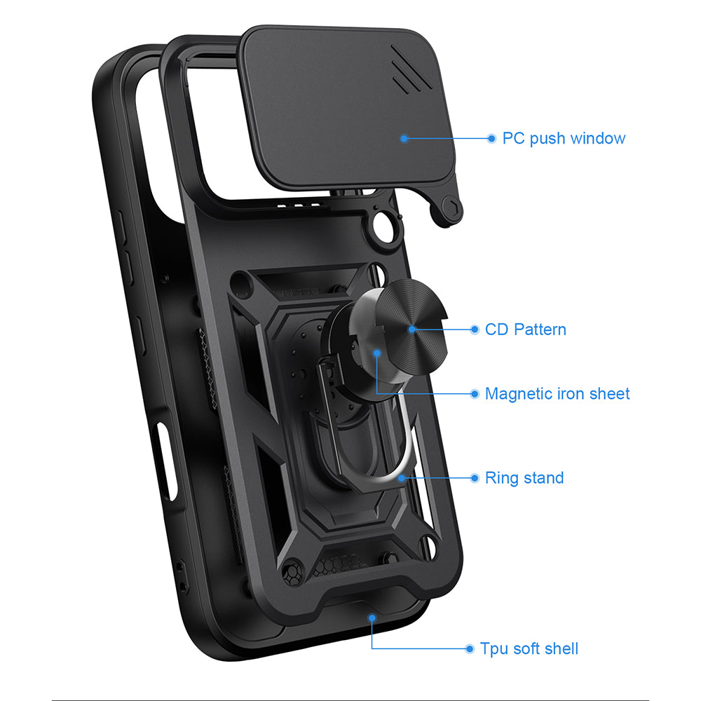 Hoes voor Honor 600 Pro / 600, Techsuit, CamShield, Zwart