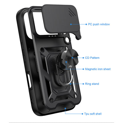Hoes voor Honor 600 Pro / 600, Techsuit, CamShield, Zwart