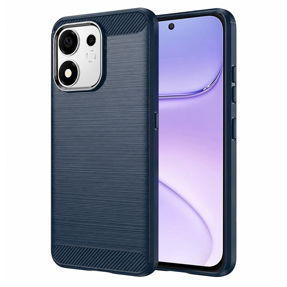 Hülle für Honor 600 Smart, Techsuit, Carbon, Blau
