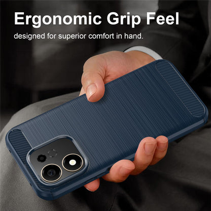 Hülle für Honor 600 Smart, Techsuit, Carbon, Blau