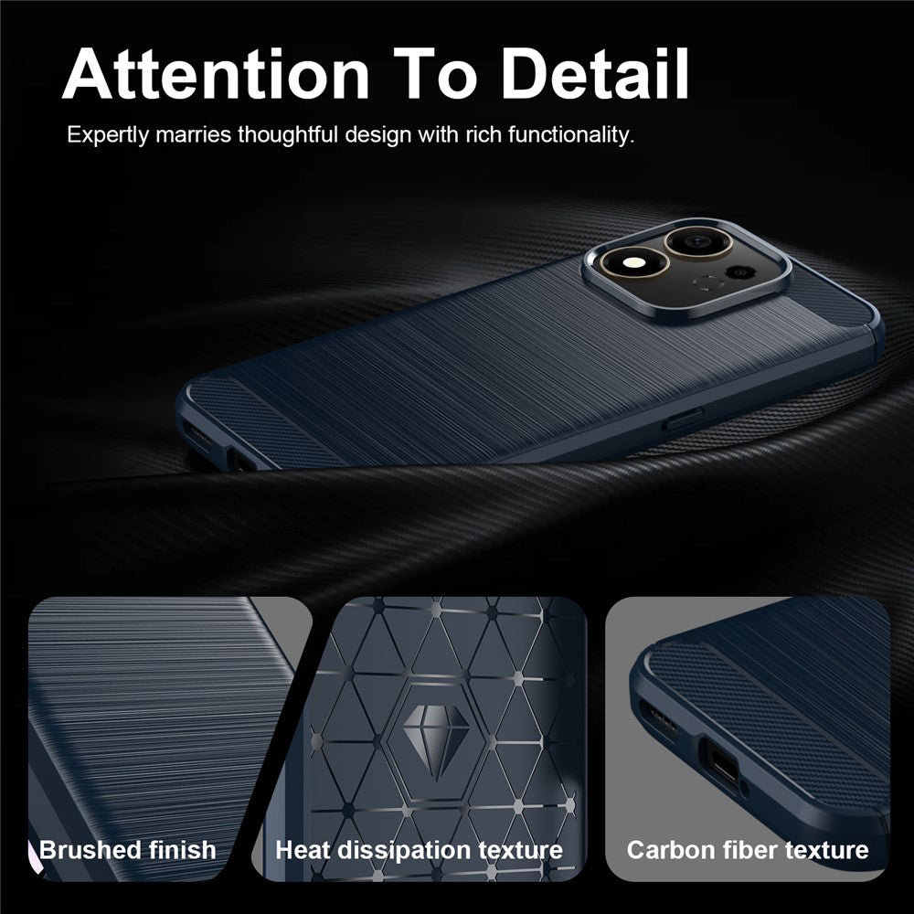 Hülle für Honor 600 Smart, Techsuit, Carbon, Blau