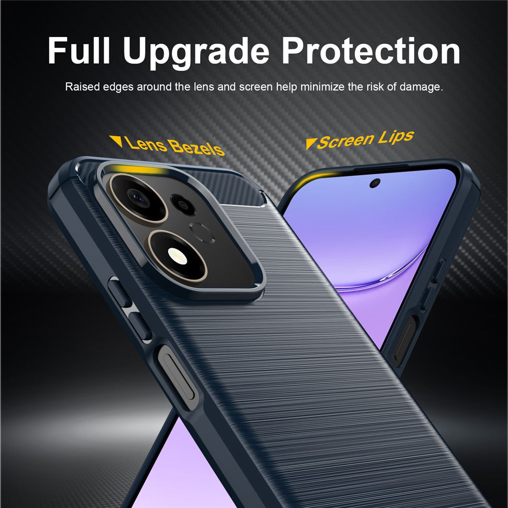 Hülle für Honor 600 Smart, Techsuit, Carbon, Blau