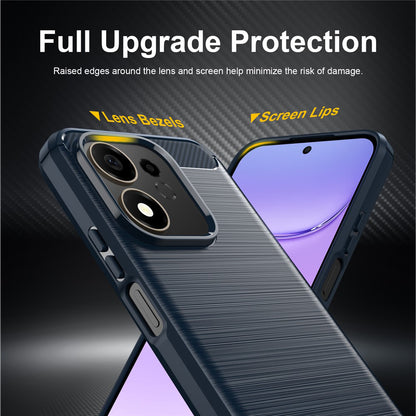 Hülle für Honor 600 Smart, Techsuit, Carbon, Blau