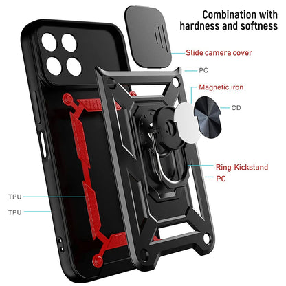 Hoes voor Honor 70 Lite / X6 / X8 5G, Techsuit, CamShield, Zwart