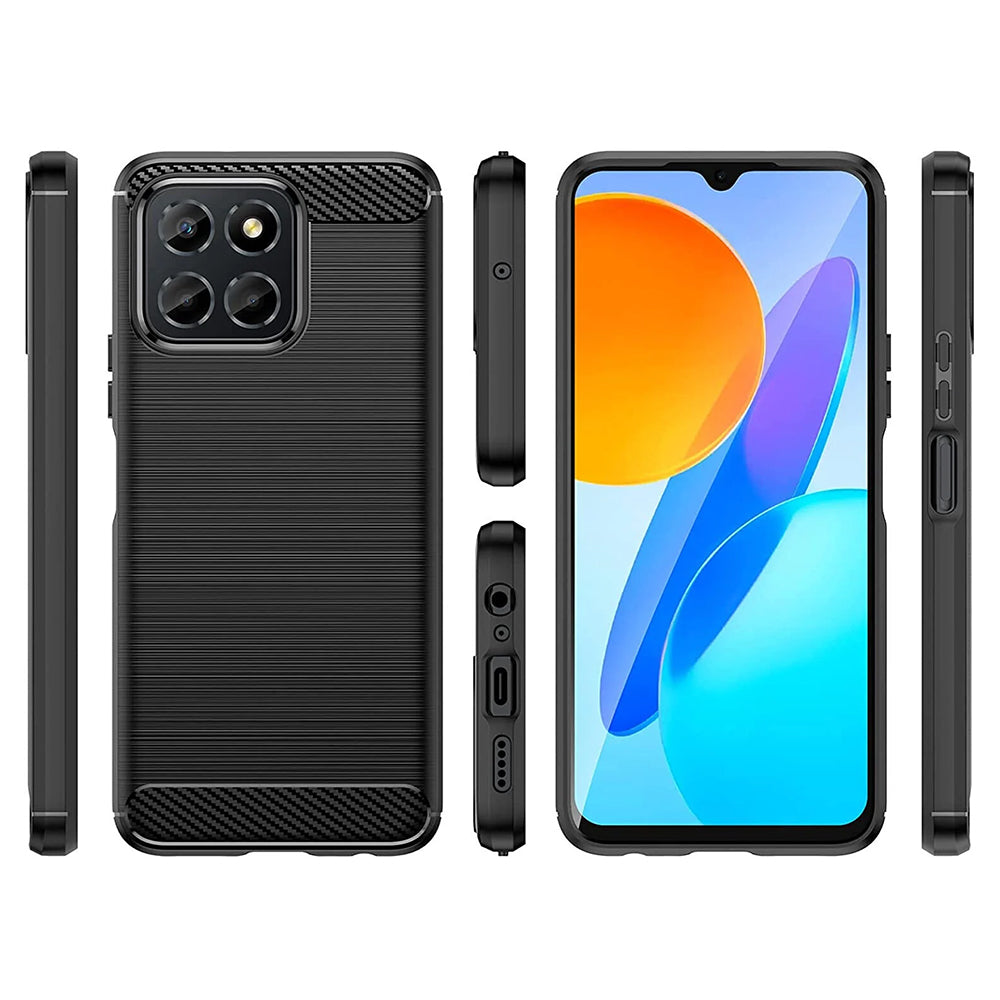 Hülle für Honor 70 Lite / X6 / X8 5G, Techsuit, Carbon, Schwarz