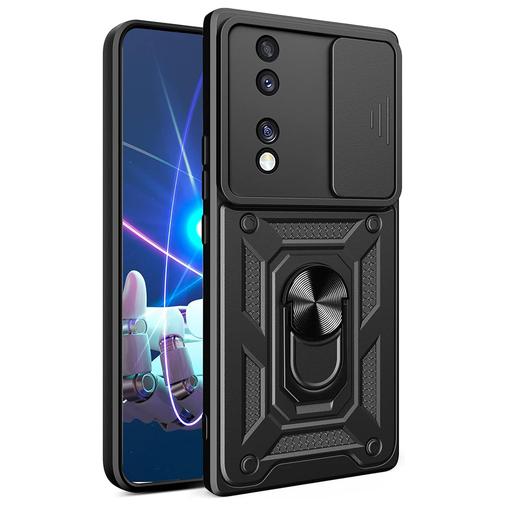 Hülle für Honor 70, Techsuit, CamShield, Schwarz