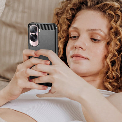 Hülle für Honor 90 Lite, Techsuit, Carbon, Schwarz