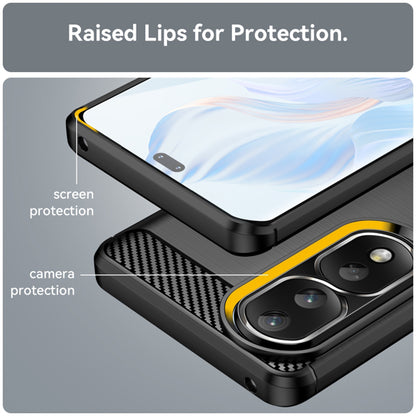 Hoes voor Honor 90 Pro / 80 Pro, Techsuit, Carbon, Zwart