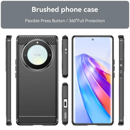 Coque pour Honor Magic5 Lite, Techsuit, Carbone, Noire