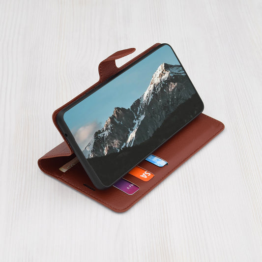 Étui pour Honor Magic5 Pro, Techsuit, Folio en cuir, Marron