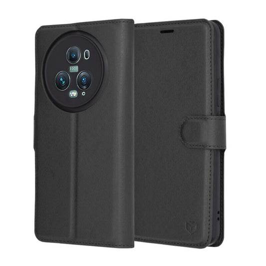 Coque pour Honor Magic5 Pro, Techsuit, Leather Folio, Noire