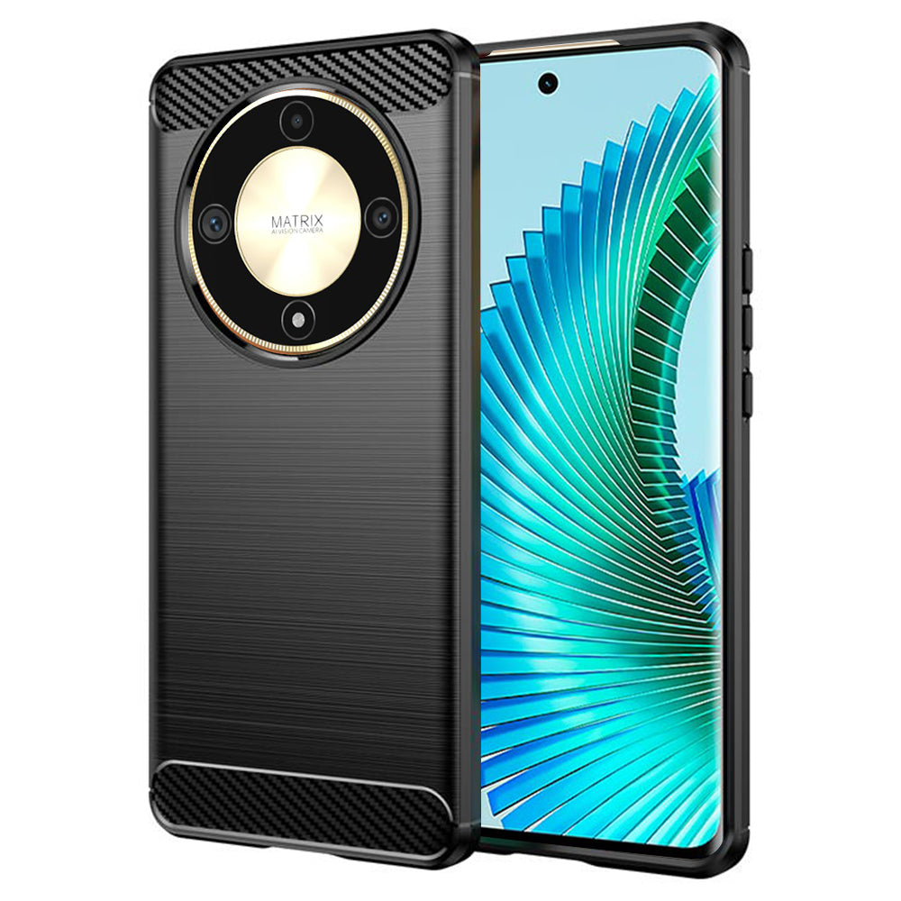 Hoes voor Honor Magic6 Lite, Techsuit, Carbon, Zwart