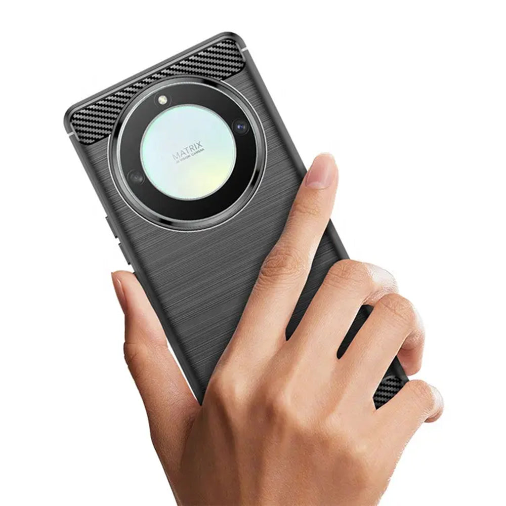 Hoes voor Honor Magic6 Lite, Techsuit, Carbon, Zwart