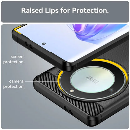 Hoes voor Honor Magic6 Lite, Techsuit, Carbon, Zwart