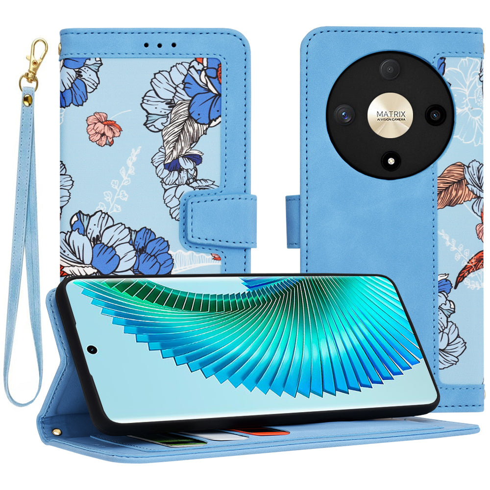 Coque pour Honor Magic6 Lite, Techsuit, FlipCraft, Bleu