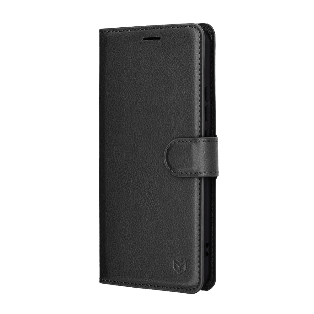 Hoes voor Honor Magic8 Lite, Techsuit, Leather Folio, Zwart