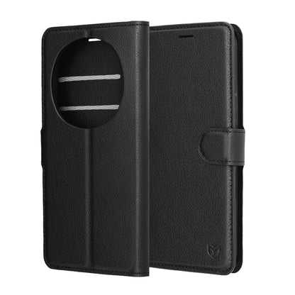 Hülle für Honor Magic8 Pro, Techsuit, Leder-Folio, Schwarz