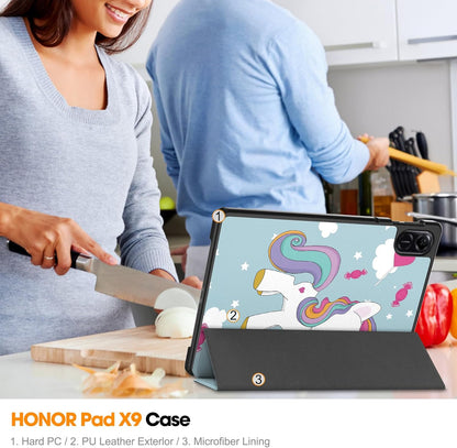 Hülle für Honor Pad X8a, Techsuit, FoldPro Unicorn, Mehrfarbig