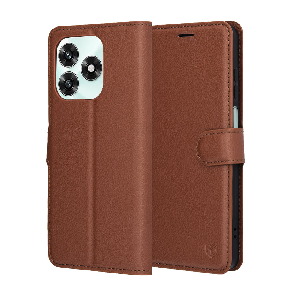 Étui pour Honor X5c Plus, Techsuit, Leather Folio, Marron