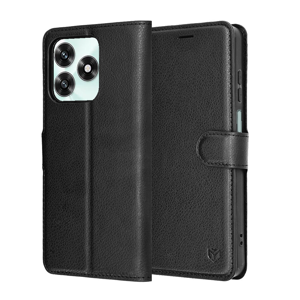Hülle für Honor X5c Plus, Techsuit, Leather Folio, Schwarz