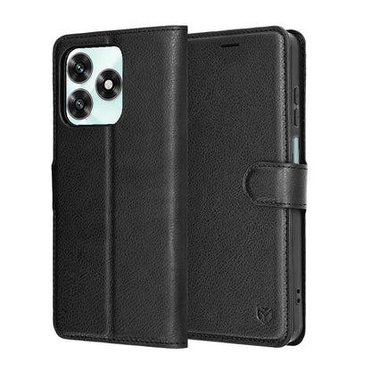 Hülle für Honor X5c Plus, Techsuit, Leather Folio, Schwarz