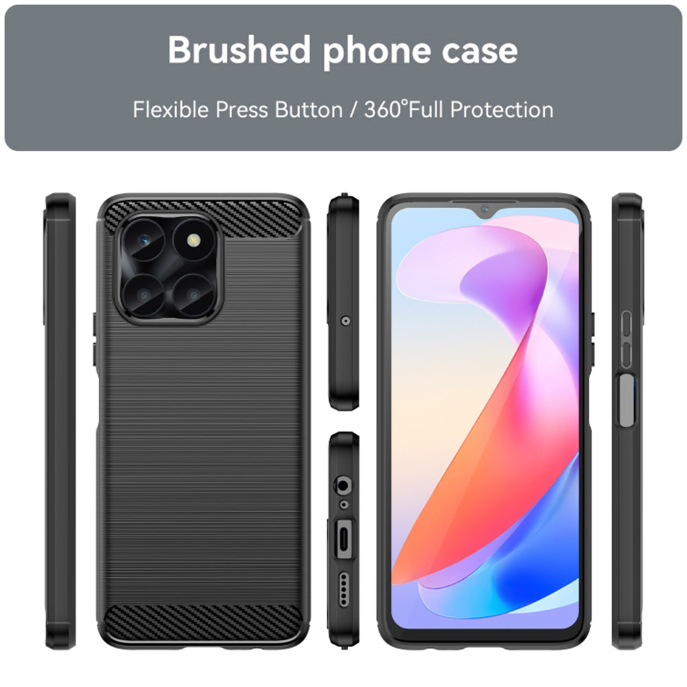 Hülle für Honor X6a, Techsuit, Carbon, Schwarz
