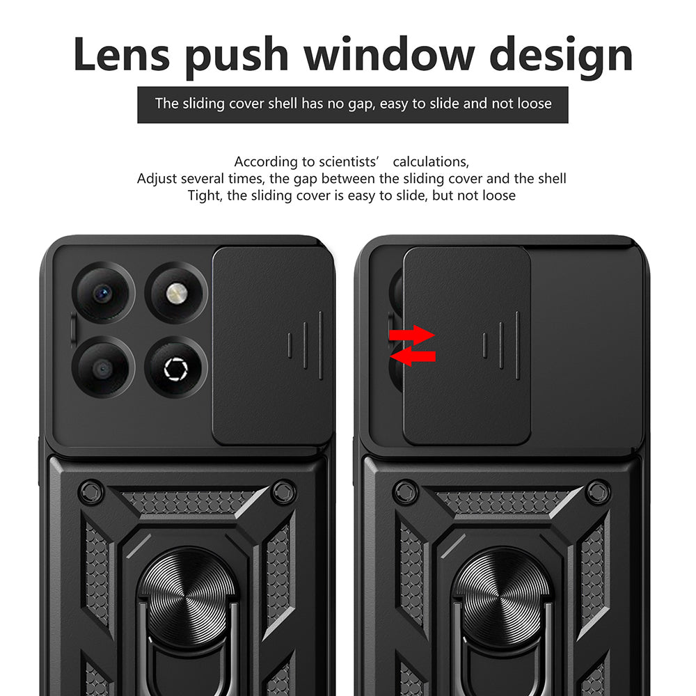 Case for Honor X6b, Techsuit, CamShield, Black