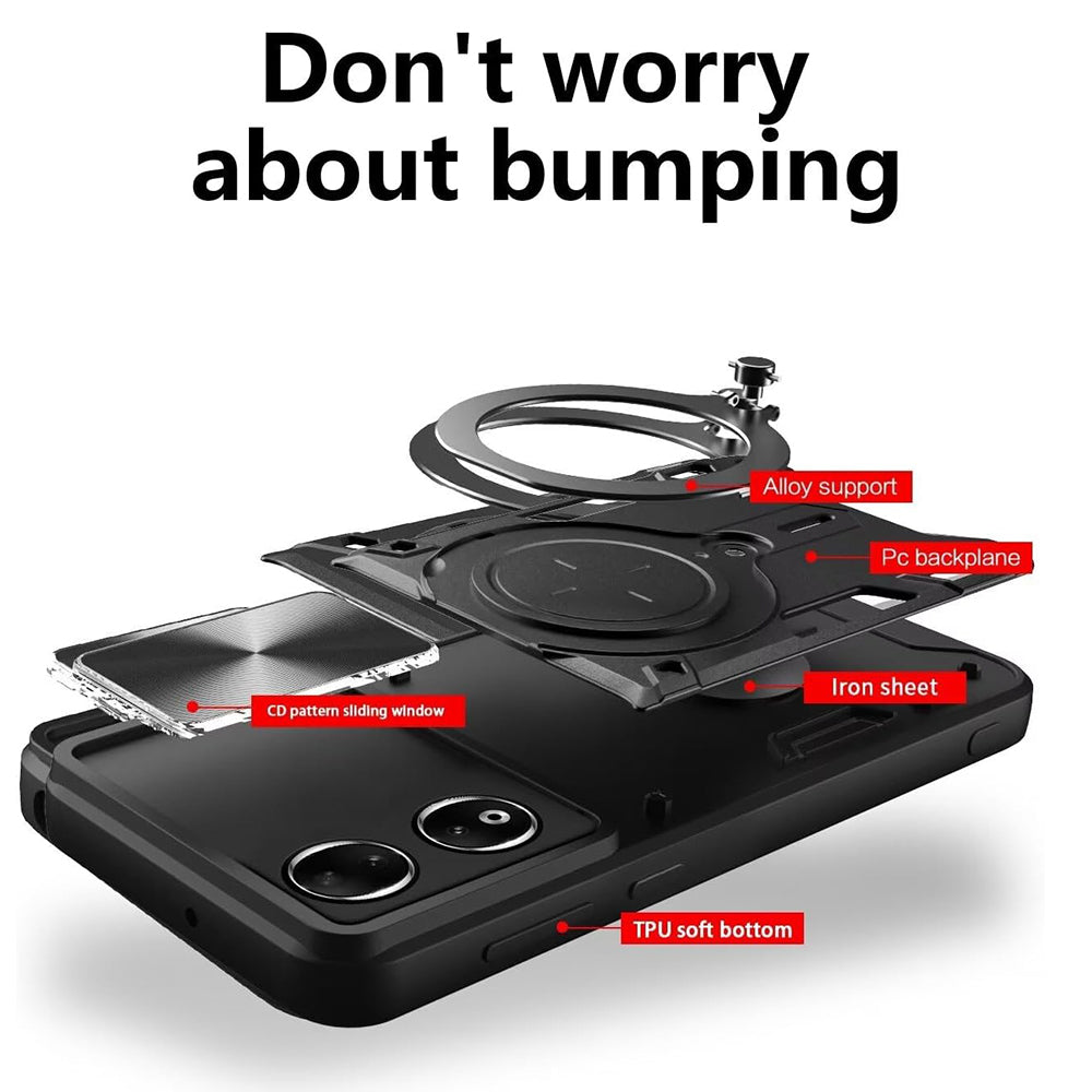Hoes voor Honor X7b 5G / 90 Smart / X7b 4G, Techsuit, CamGuard Pro, Zwart