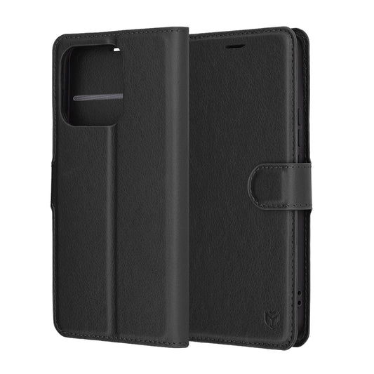 Coque pour Honor X8c, Techsuit, Leather Folio, Noire