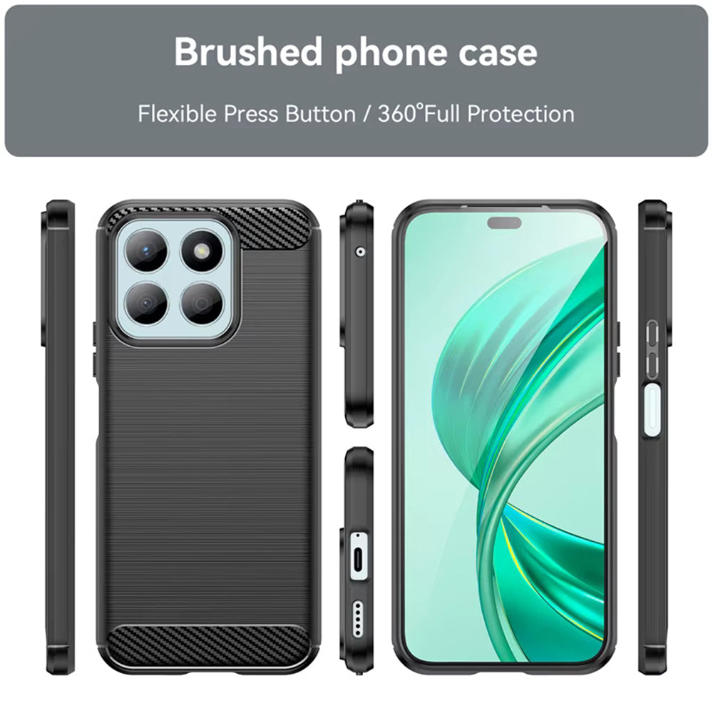 Hülle für Honor X8c, Techsuit, Carbon, Schwarz