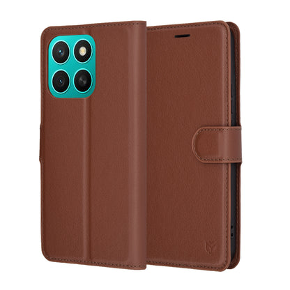 Coque pour Honor X8c, Techsuit, Leather Folio, Marron