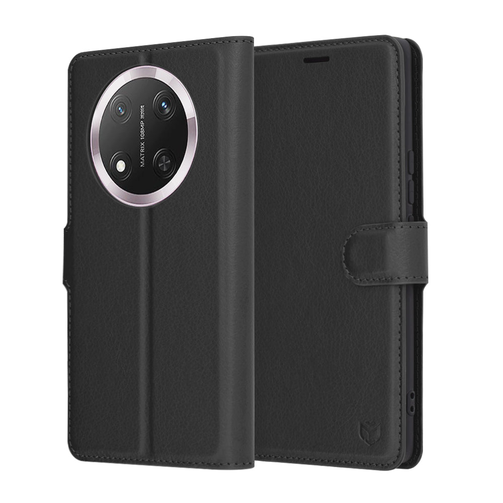 Hoes voor Honor X9c / Magic7 Lite, Techsuit, Leather Folio, Zwart