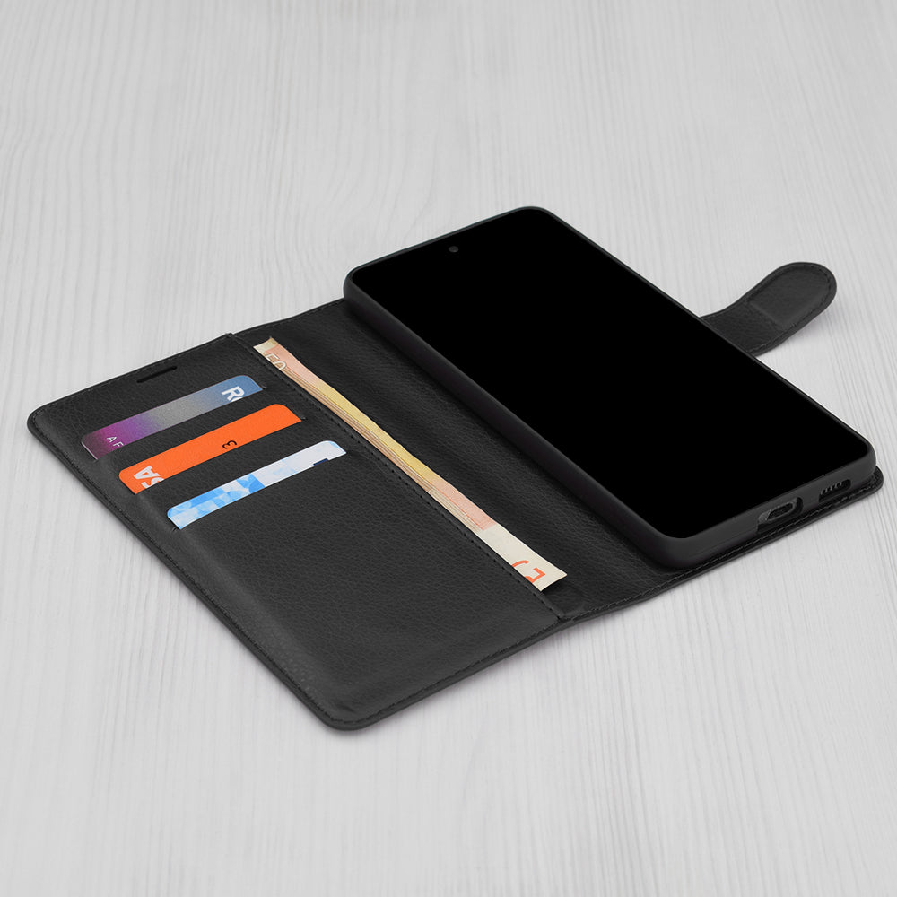 Hoes voor Honor X9c / Magic7 Lite, Techsuit, Leather Folio, Zwart