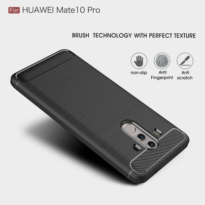 Hülle für Huawei Mate 10 Pro, Techsuit, Carbon, Schwarz