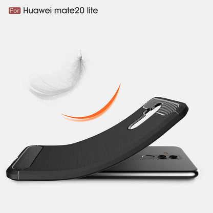 Hülle für Huawei Mate 20 Lite, Techsuit, Carbon, Schwarz