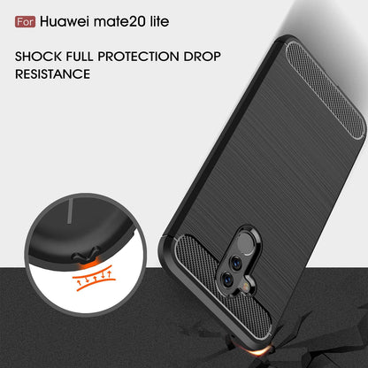 Hülle für Huawei Mate 20 Lite, Techsuit, Carbon, Schwarz