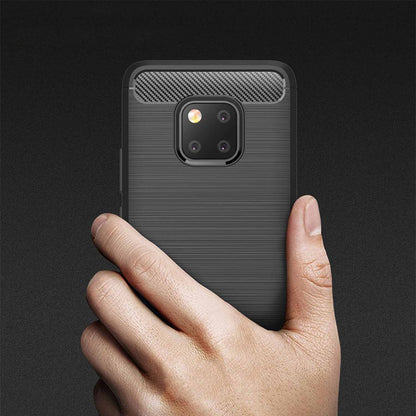 Hülle für Huawei Mate 20 Pro, Techsuit, Carbon, Schwarz
