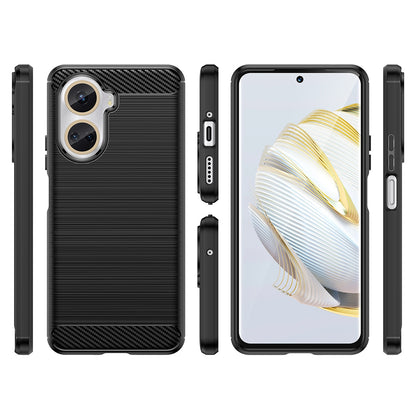 Hülle für Huawei nova 10 SE, Techsuit, Carbon, Schwarz