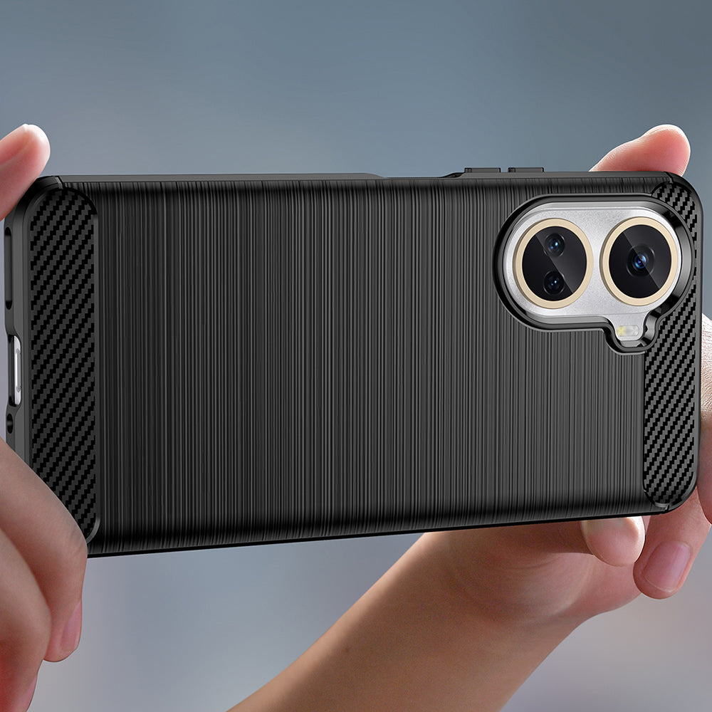 Hülle für Huawei nova 10 SE, Techsuit, Carbon, Schwarz