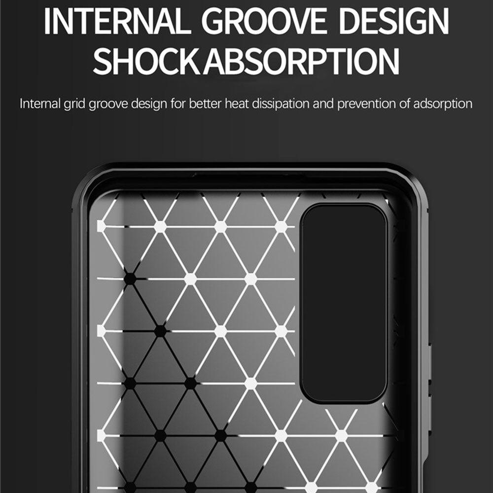 Coque pour Huawei P smart 2021, Techsuit, Carbone, Noire