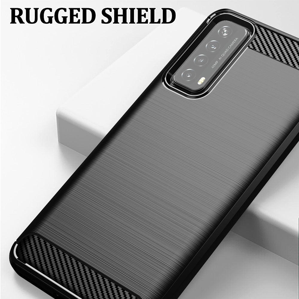 Coque pour Huawei P smart 2021, Techsuit, Carbone, Noire