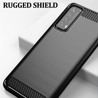 Coque pour Huawei P smart 2021, Techsuit, Carbone, Noire