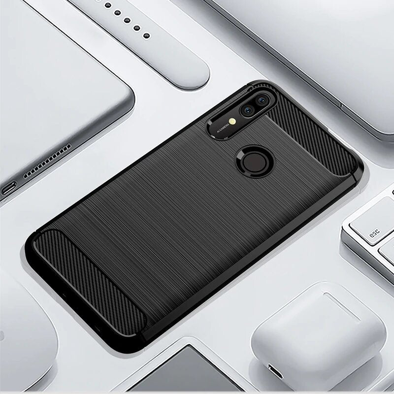 Coque pour Huawei P Smart Z, Techsuit, Carbone, Noire